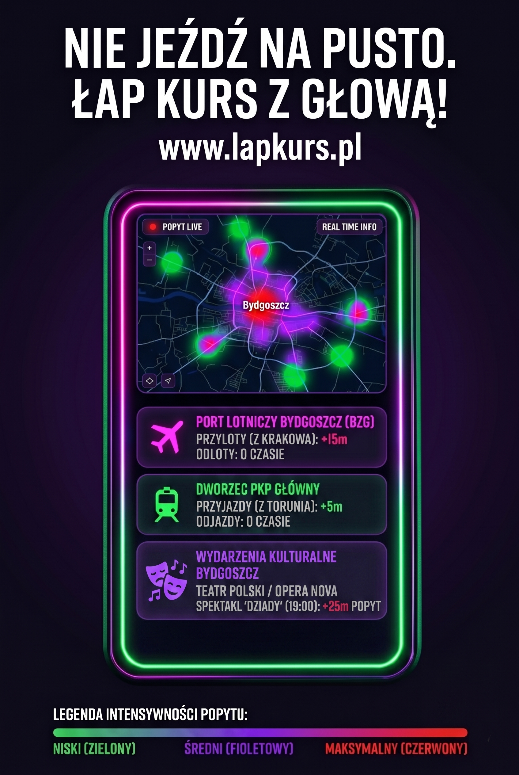 Baner promocyjny aplikacji ŁapKurs - Bydgoszcz